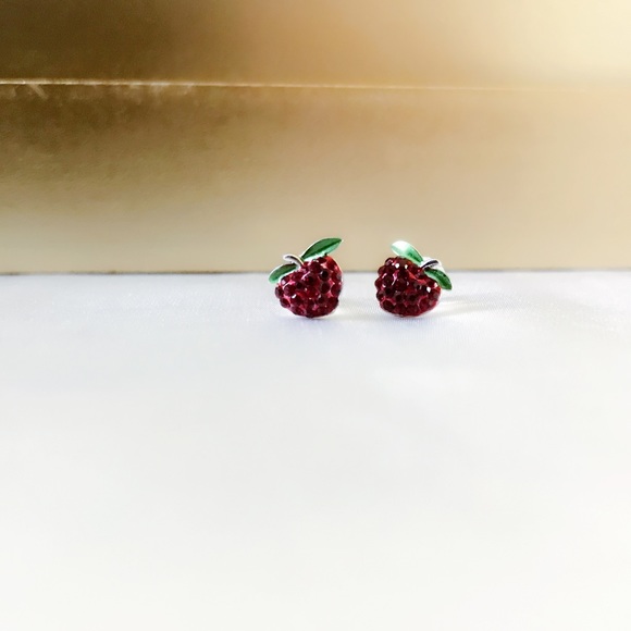 SOLD!!! Sterling Silver Strawberry Earrings - Picture 5 of 5